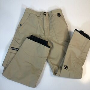 Ride Mens Activewear Snowboarding Ski Pants Cargo Beige Mesh Lined  S